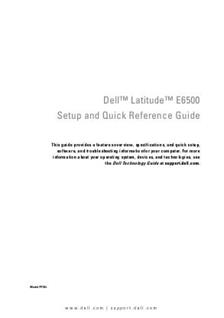 Dell Latitude E6500 manual. Camera Instructions.